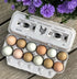 25 (25, Egg Cartons- Adorable Printed Vintage Design for Farm Fresh Eggs, Recycled Paper Cardboard, Sturdy & Reusable