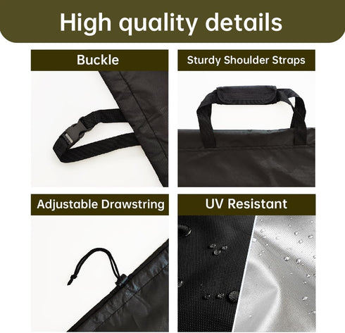 QYILUARE Folding Chair Cover,Water Resistant Folding Chairs Storage Bag with Handles for Metal,Plastic and Wood