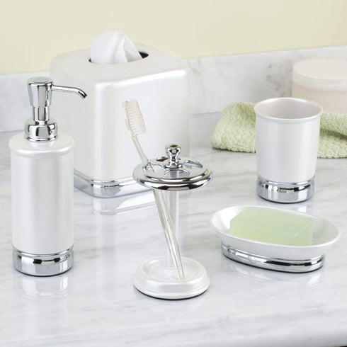 iDesign Metal Toothbrush Holder - Bathroom Cup for Organization, The York Collection - 3.25" x 3.25" x 5.75"