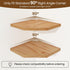 8.5in 1 Pack) Fun Memories Corner Shelf Wall Mount, Solid Oak Wood Floating Corner Shelves with Cable Hole, Rustic