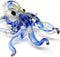 Octopus Miniature Figurines - Hand Blown Color Glass Art Collectible Gift Decor, 3.25" Blue Tone