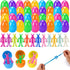 36Pack Labrostar Prefilled Easter Eggs with Squeeze Toys Inside Bright Colorful Filled Squeeze Toys Easter Basket