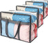 Mr Hsiung 3 PACK Clear Clothes Storage Bags with Sturdy Zippers for Comforters, Blankets, Bedding, Pillows