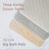 28 16 388 HEVEA Natural Rubber Wave Bath Mat Long in - Non-Slip Shower & Bathtub Mat with Suction Cups, Plastic-Free