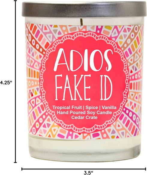 21st Birthday Gifts for Her, Adios Fake ID, Funny Gifts for Daughter, Sister, Best Friend, 15 Oz Tumbler