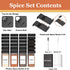 24 24 Famhap Spice Drawer Organizer Pcs with Plastic Spice Jars and LabelsInterlocking Expandable Seasoning Rack Tray