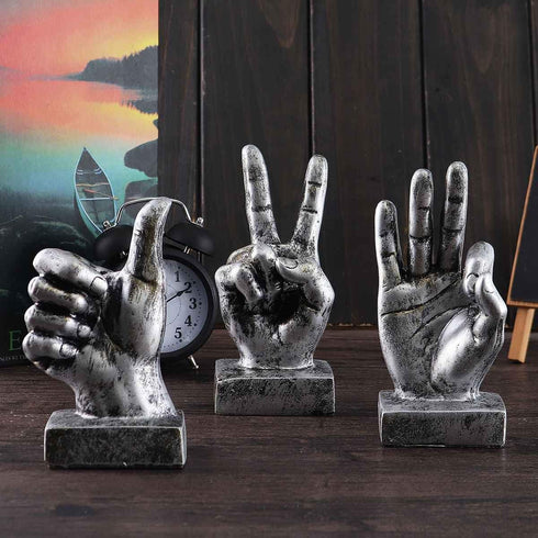 Nice Purchase Hand Finger Gesture Desk Statues - Creative Home Living Room Cabinet Shelf Decoration (Victory Gesture in