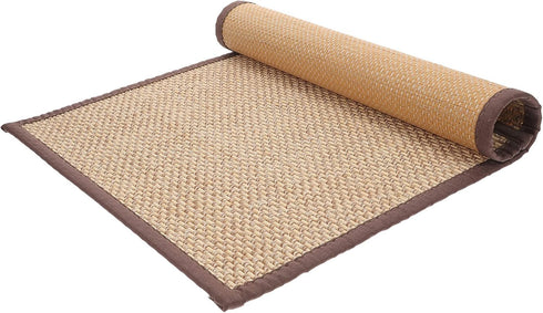 Beavorty Bamboo Rug Woven Straw Seat Cushion, Japanese Style Rattan Futon Sitting Pad for Zen Garden Yoga