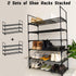 3-Tier Closet, Corridor-Closet Shoe Rack Organizer, Reversible Metal Space Saving Shoe Storage Shelf - for Entryway