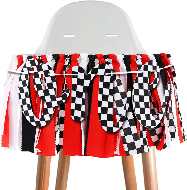 Race Car One High Chair Banner - 1st Birthday Race Car Party