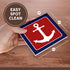 3dRose cst_165796_3 Nautical Anchor Design Ceramic Tile Coasters, Set of 4, Red White and Blue