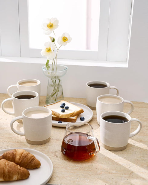 Set 6, 13 oz Set, Set famiware Coffee Mugs of Milkyway Mug Ceramic Cup with Handle for Coffee, Tea, Cocoa, Milk, Matte