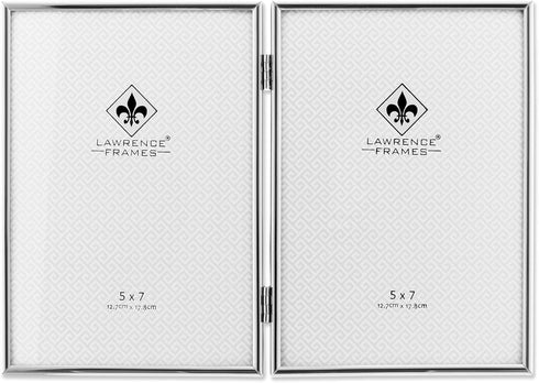 Lawrence 650057D Silver Metal Picture Frame, 7.1-Inch x 10.3-Inch
