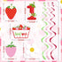 Strawberry 1st Birthday Party Hanging Swirls Decor, Streamers for Berry Sweet Themed First Birthday Supplies