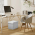 17x13x13in,White Bsketa Folding Storage Ottoman, Foot Stool with Thicker Foam Padded Seat Small Leather Storage Ottoman