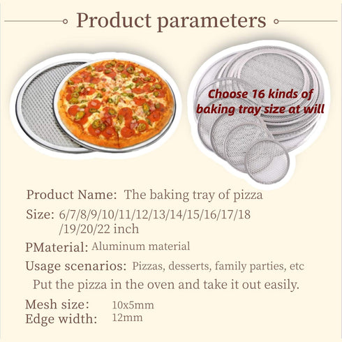 6 Packs 7 Inch Aluminum Alloy Pizza Pan with Holes, Commercial Grade Baking Screen for Oven Round Pizza Crisper