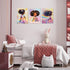 ouiytws Set Prints,Framed12 16inches X3piece Black Girl Princess Wall Art, Rainbow Hair Girl Painting,Cute Afro Girls