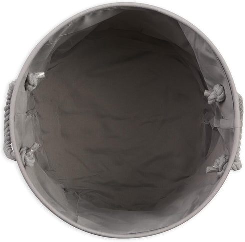 Bone Dry Pet Storage Collection Large Round Bin with Striped Paw Patch, Gray