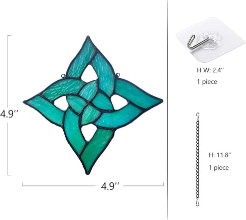 Celtic Trinity Knot Stained Glass Window Hanging Suncatcher Ornament, Handmade Irish Decoration Birthday Gifts for