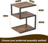 3 S-Shaped Side Table Tier, Minimalist Nightstand for Small Spaces with Open Storage, Narrow End Table for Living Room