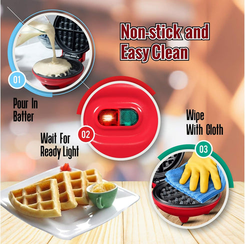 Burgess Brothers Mini Churwaffle Maker - Makes 4-Inch Waffles, Chaffles, and Cornbread Churro Waffles - Great Housewarming and Graduation Gift by BURGERSS BROTHERS