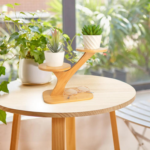 Stand,3 XXXFLOWER Wood Plant Stand for Indoor,Small Desktop Plant Tier Succulent Windowsill Shelf Holders for Balcony