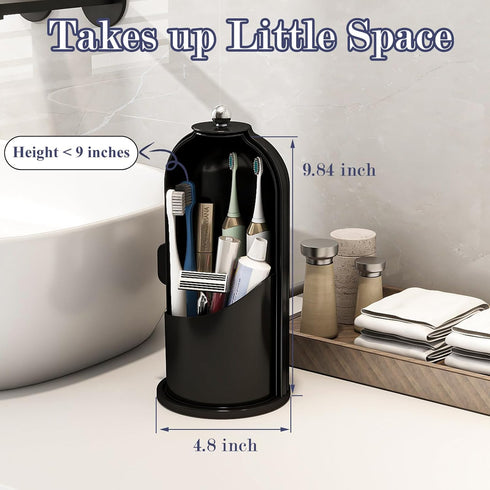 Countertop, 3 Dustproof Toothbrush Holders with Cover, Rotating Electric Toothbrush and Toothpaste Holder for Bathroom