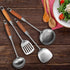 Stainless Steel Kitchen Utensil Set- 4 Pcs Cooking Cookware Set - 18/10 Stainless Steel Professional Wok Spatula Turner with Heat Resistant Wooden Hand by outdoorm