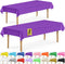 DecorRack 2 Rectangular Tablecloths - BPA-Free Plastic 54 x 108 inch Dining Table Cover for Parties, Purple (2 Pack)