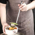 Stainless Steel Hooked Handle Ladle Set - 5 Pcs with Pouring Rim for Kitchen Cooking Soup Sauce