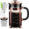 French Press Coffee Maker, 304 Stainless Steel, 4 Filters System, Heat Resistant Borosilicate Glass