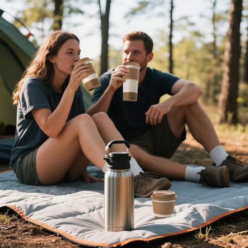 Set, Nucookery Ceramic Travel Coffee Mug Coffee Tumbler with Silicone Lid and Non-Slip Sleeve, Unique To Go Mug, Gifts