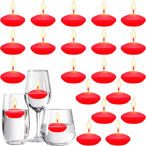 Nuanchu 20 Pcs Floating Candles - 1.5 Inch Small Unscented Floating Candles for Wedding Party, Thanksgiving, Halloween,