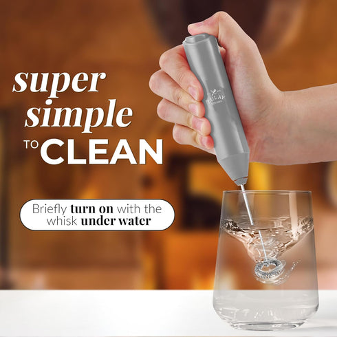 Zulay Kitchen Duracell Powered Milk Frother - Handheld Foam Maker for Coffee, Latte, Matcha, Mini Foamer by Milk Boss