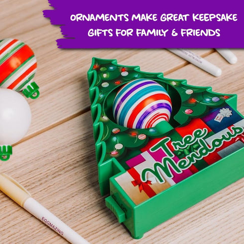 6 Count Christmas Tree Decorating Refill Kit - Blank White Ball Ornaments for Treemendous Tree & Gift Box Decorators