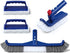 Snuvid 3-in-1 Full-Coverage Pool Brush Head Set - Includes 17.5" Long Brush, Rotatable