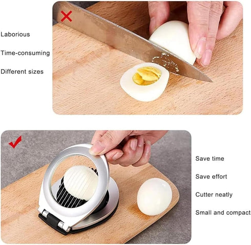 BIBURY Egg Slicer for Hard Boiled Eggs, Heavy Duty Stainless Steel Wire Cutter with 3 Slicing Styles, Easy to Clean