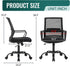 Home Office Chair Ergonomic Desk Chair, Swivel Rolling Computer Chair with Lumbar Support, Adjustable Stool (Black)
