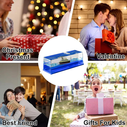 PTAEXCEL Unsinkable Boat in a Box, Unsinkable Cruise Ship Toy, Cruise Ship Fluid Drift Bottle, Cruise Ship Fluid Drift