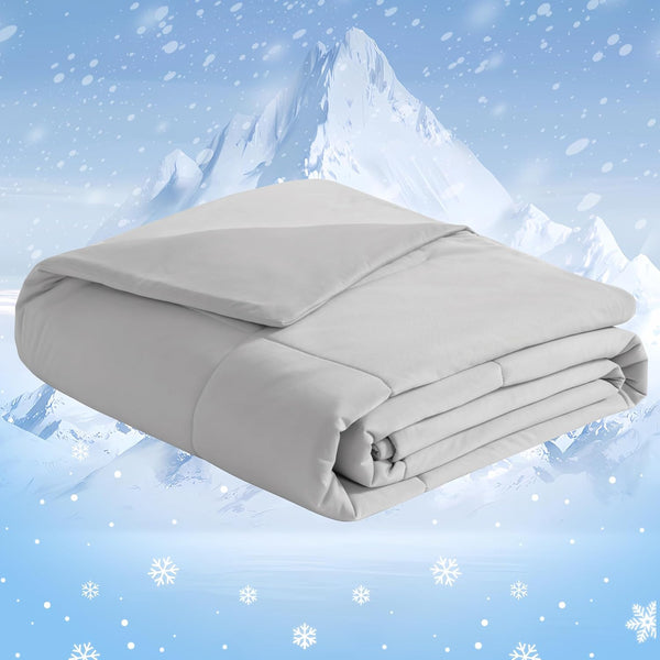 NTBAY Cooling Throw Blanket - Japanese Double-Sided Cold Tech Fabric for Dogs, Q-Max 0.43, 50x60 Inches, Light Grey