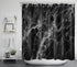LB Black Marble Shower Curtain - Abstract Natural Black Grey Marble Bathroom Curtain 72x72 inch Waterproof