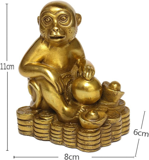 BRABUD Chinese Handmade Zodiac Brass Monkey Statue, Home Decor Collectibles Figurine BS050