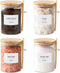 TIPGO Sugar Jar Bath Salt Container 17 oz Glass Jar with Bamboo
