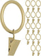 Meriville Drapery Curtain Rings with Clip, Set of 14, 1.5-Inch Inner Diameter, Royal Gold Finish