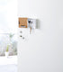 Yamazaki Home Square Magnetic Keychain Organizer | Steel + Wood | Key Storage, One Size, Ash