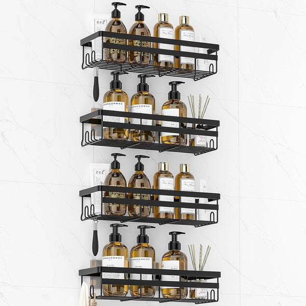 WOWBOX Shower Caddies 4 Pack - Adhesive Hanging Shower Shelf - Bathroom