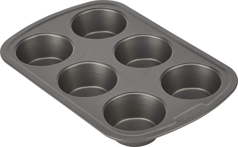 Everyday Nonstick Steel Muffin Pan, 6 Cup, Gray by GoodCook