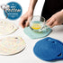 7" Cotton Trivets Set, 3Pcs Cute Cat Ear Pot Holders, Thick Heat Resistant Mats for Hot Pots and Pans, Blue
