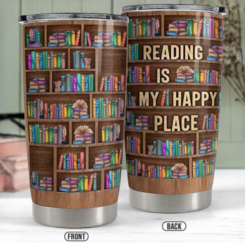 20oz SANDJEST Book Lovers Tumbler Bookshelf Tumblers with Lid Gift for Librarian Book Lover Women Readers Bookworm