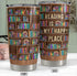 20oz SANDJEST Book Lovers Tumbler Bookshelf Tumblers with Lid Gift for Librarian Book Lover Women Readers Bookworm
